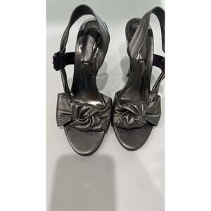 BCBGMAXAZRIA CHELSEY METALLIC Pewter Hell 6.5NIB classic the early 2000s Y2Kera